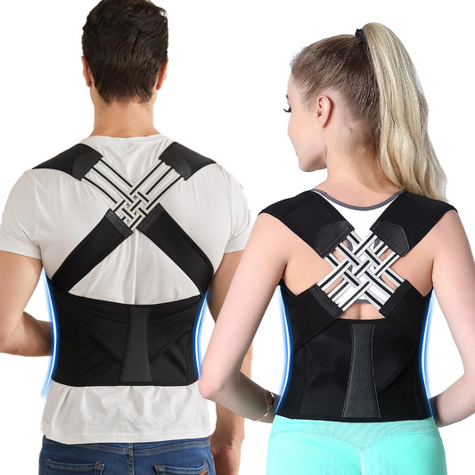 🌟 Adjustable Posture Corrector for Women & Men | Shoulder & Spine Alignment⚡3-Level Support【Office & Gym Essential】Upper/Middle Back Pain Relief