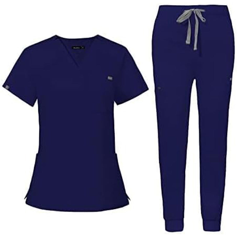 💊 3-Piece Medical Scrub Set with V-Neck Top & Yoga Joggers | 8hr ComfortFlex⚡【Nurse Pro Essentials】Anti-Wrinkle & Moisture-Wicking Uniform for Hospital/Clinic Shifts