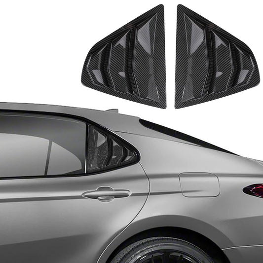 🔥🚗 Rear Window Louvers for Toyota Camry 2018-2024 | 2PC Sporty Set⚡ABS Air Vent Covers⚡【Side Scoop Kit】Exterior Trim Blinds & Shades - No-Drill 5-Min Install