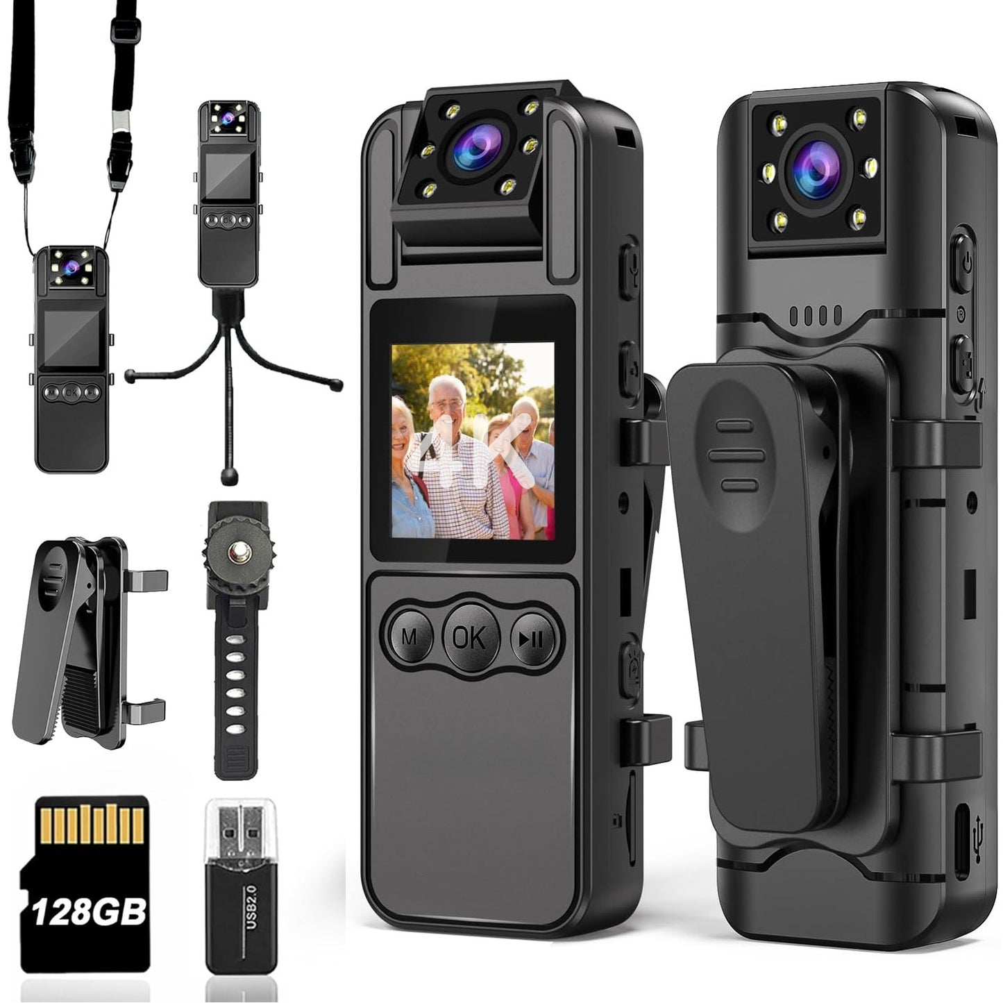 🔥1.4" Police Body Camera w/Audio!⚡Auto Night Vision 1080P/4K FHD | Wearable Mini Recorder for Outdoor Sports & Security | Waterproof Action Cam #PoliceGear #OutdoorTech