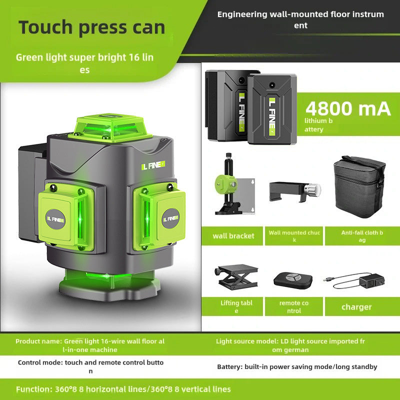 🔥 3D/4D Laser Level with 12/16 Lines | 360° Auto-Leveling⚡400% Brighter Beam🌟【Woodworking Pro Kit】Super Powerful Horizontal/Vertical Cross Laser for Tile & Framing
