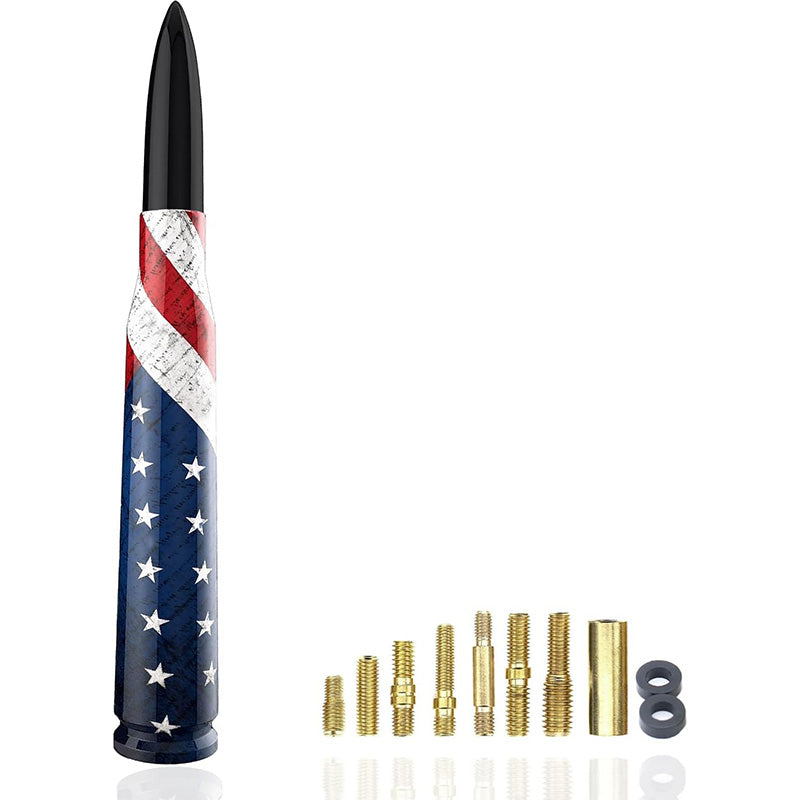 🚨 Bullet Antenna for Dodge Ram & Ford F-Series | Anti-Theft Lock⚡【Truck Pro】🇺🇸Flag Design Radio Antenna F150/F250/F350/Raptor/Bronco (1990-Current) - 360° Signal Booster