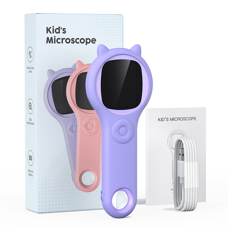500X Zoom Kids Microscope ✨ 2" LCD Screen & 8 LED Lights 💡 Explore Hidden Worlds! 🔬 USB to PC + 32GB SD Card 🌟 #STEMgifts #TikTokMadeMeBuyIt