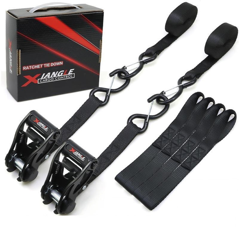 🔥 1"x10' Ratchet Straps 400LB/1200LB | 2-Pack⚡【Truck & Camp Pro】Auto-Lock Tie Downs for Motorcycles/Cargo/Lumber - 2秒锁死⚡No-Slip Teeth Design