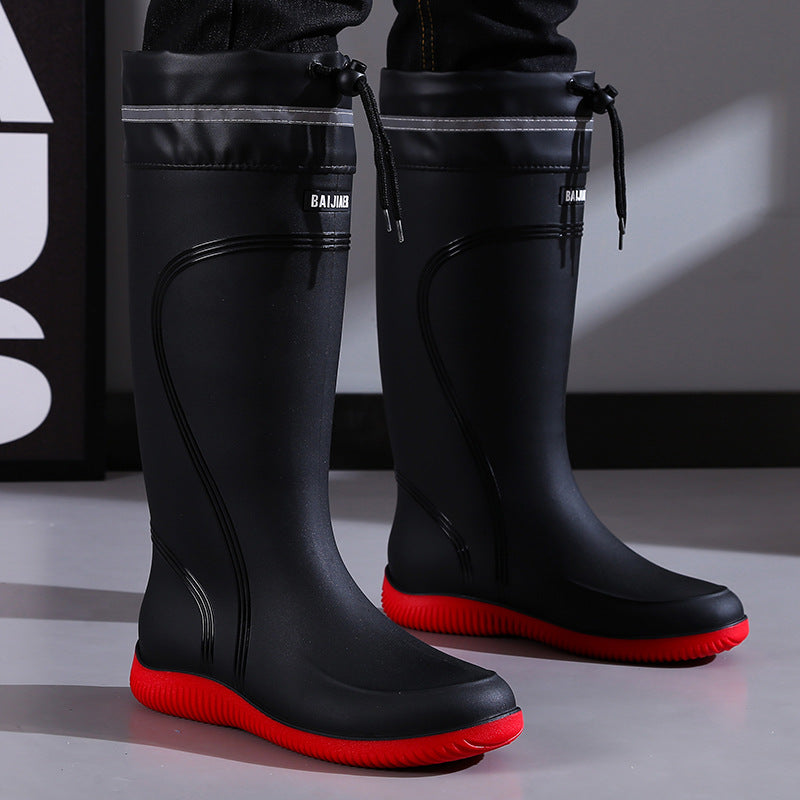 🔥 Men's Heavy-Duty Rain Boots Knee-High PVC Rubber⚡Waterproof Work Boots💪Lightweight for Gardening, Farm, Fishing【Outdoor Must-Have】