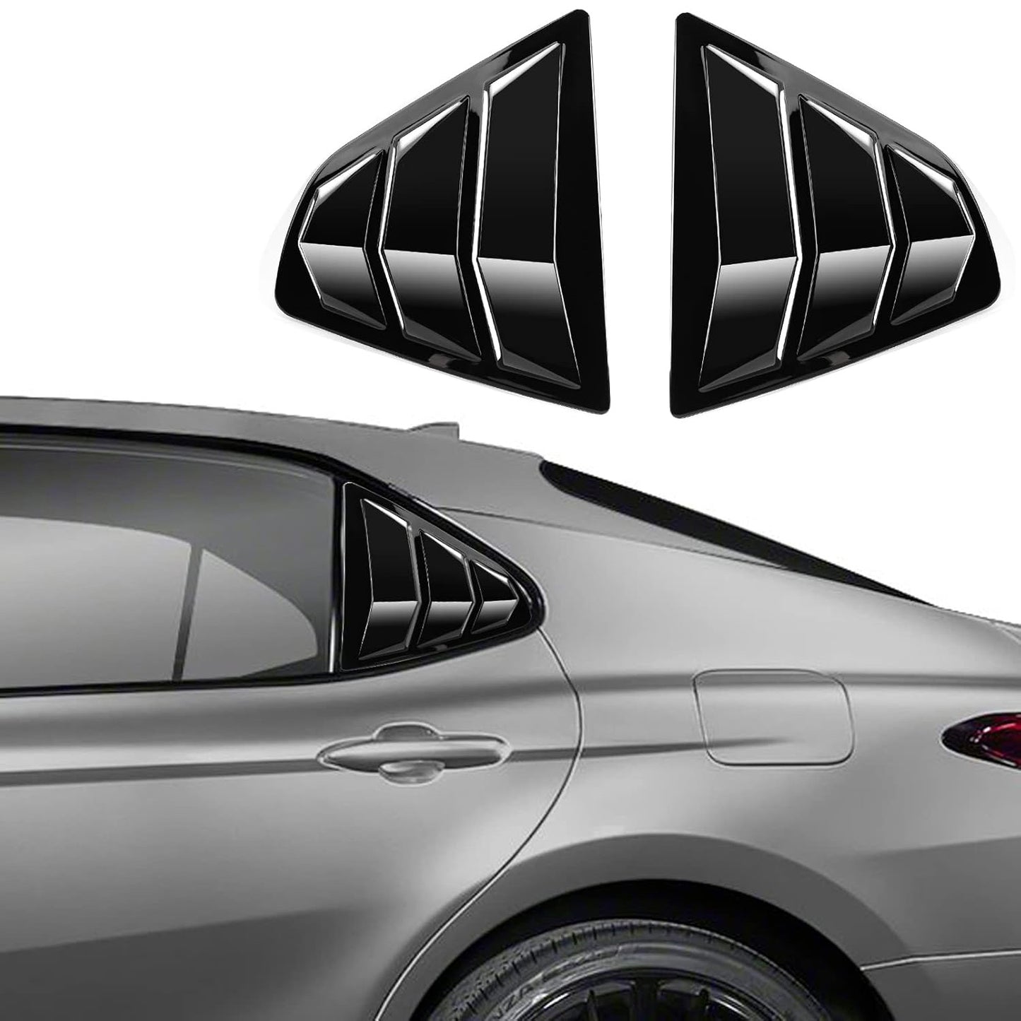 🔥🚗 Rear Window Louvers for Toyota Camry 2018-2024 | 2PC Sporty Set⚡ABS Air Vent Covers⚡【Side Scoop Kit】Exterior Trim Blinds & Shades - No-Drill 5-Min Install