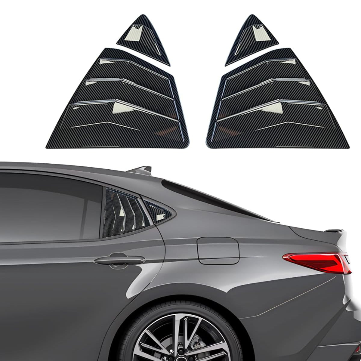 🔥🚗 Window Louvers for Toyota Camry 9th Gen 2025-2026 | Racing Style⚡ABS Sport Trim⚡【4PCS Full Kit】Front/Side Air Vent Scoop Covers - Sleek Exterior Upgrade (No-Drill 5Min Install)