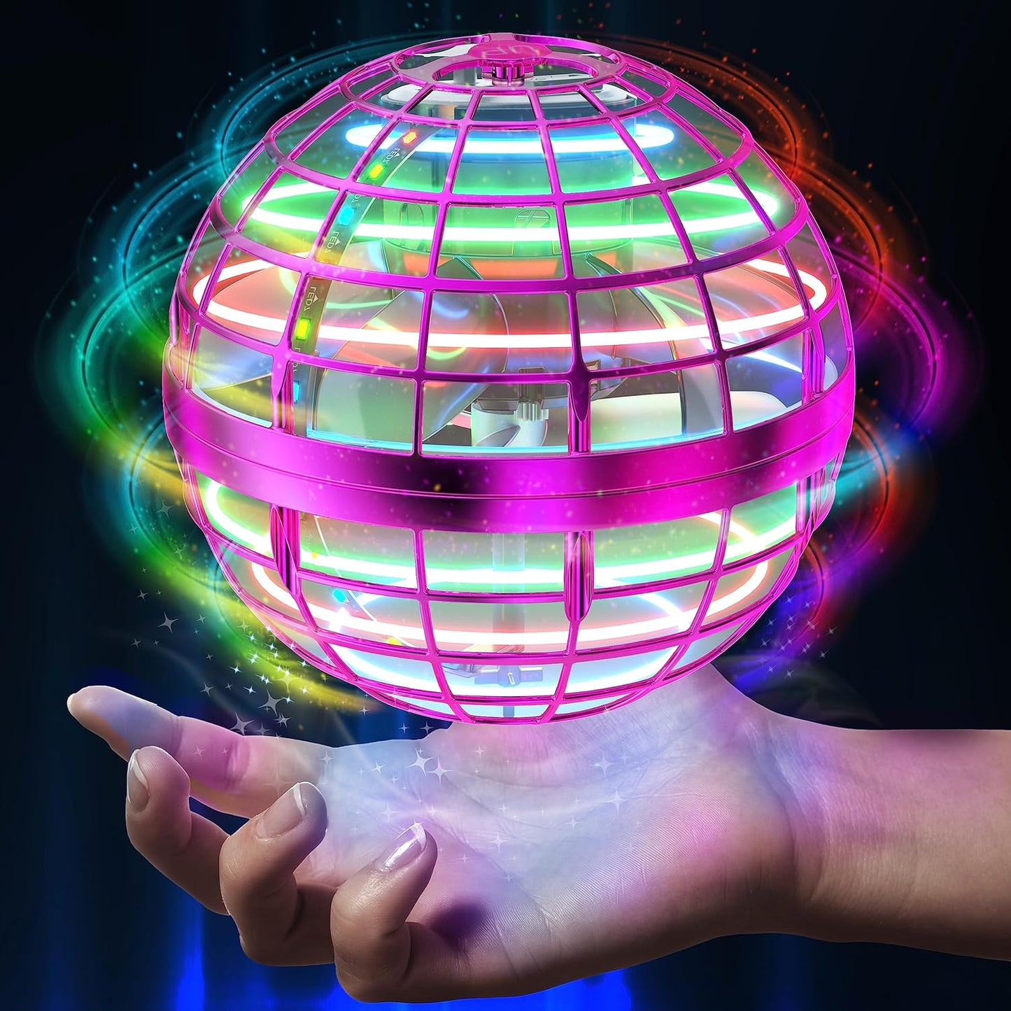 Galaxy Hover Ball Toy ✨ Auto-Float & LED Night Glow 💥 Gesture-Control Flying Orb for Outdoor Fun 🌟 Crash-Proof Gift for Kids 6-12 🔥 #OutdoorToys #TikTokMadeMeBuyIt