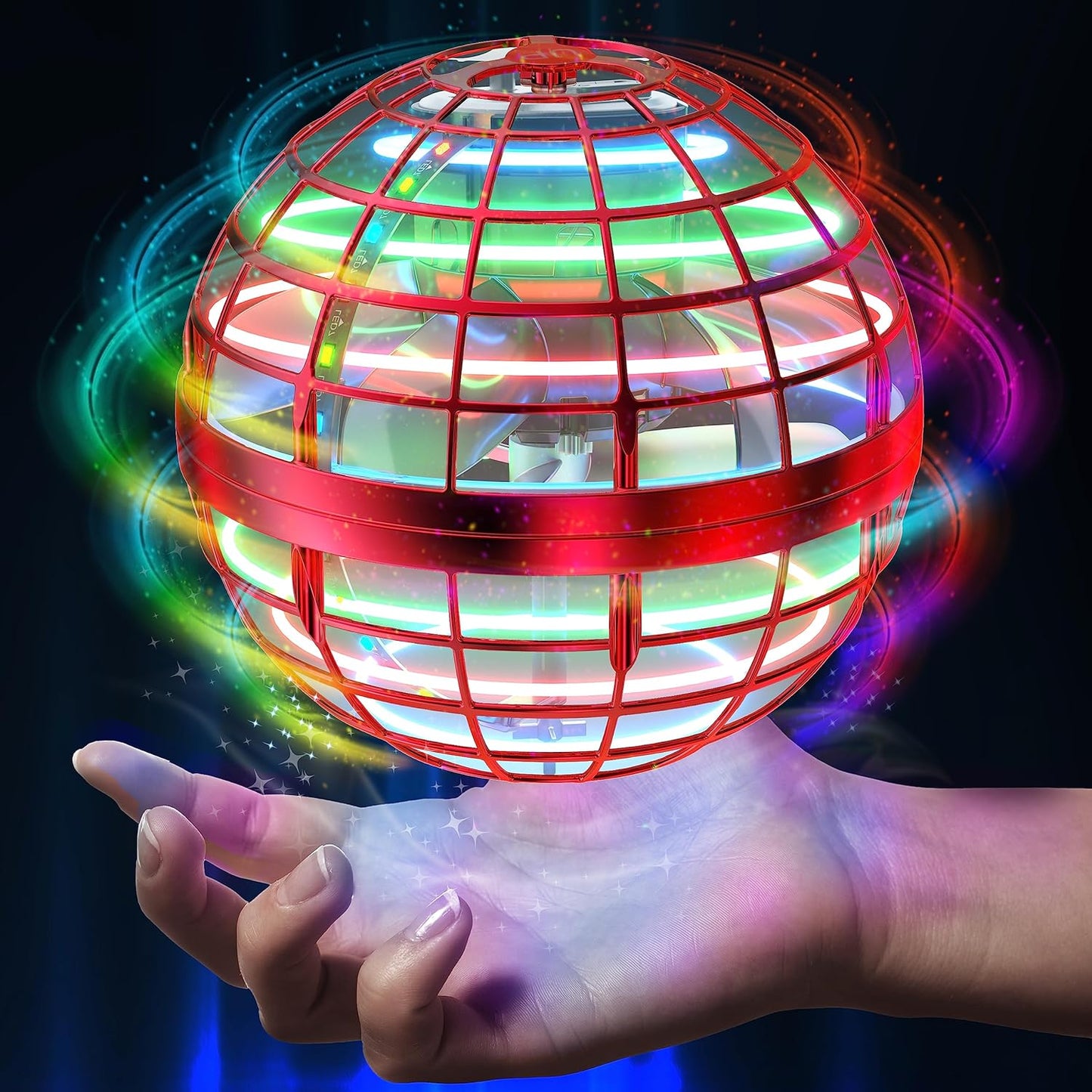 Galaxy Hover Ball Toy ✨ Auto-Float & LED Night Glow 💥 Gesture-Control Flying Orb for Outdoor Fun 🌟 Crash-Proof Gift for Kids 6-12 🔥 #OutdoorToys #TikTokMadeMeBuyIt