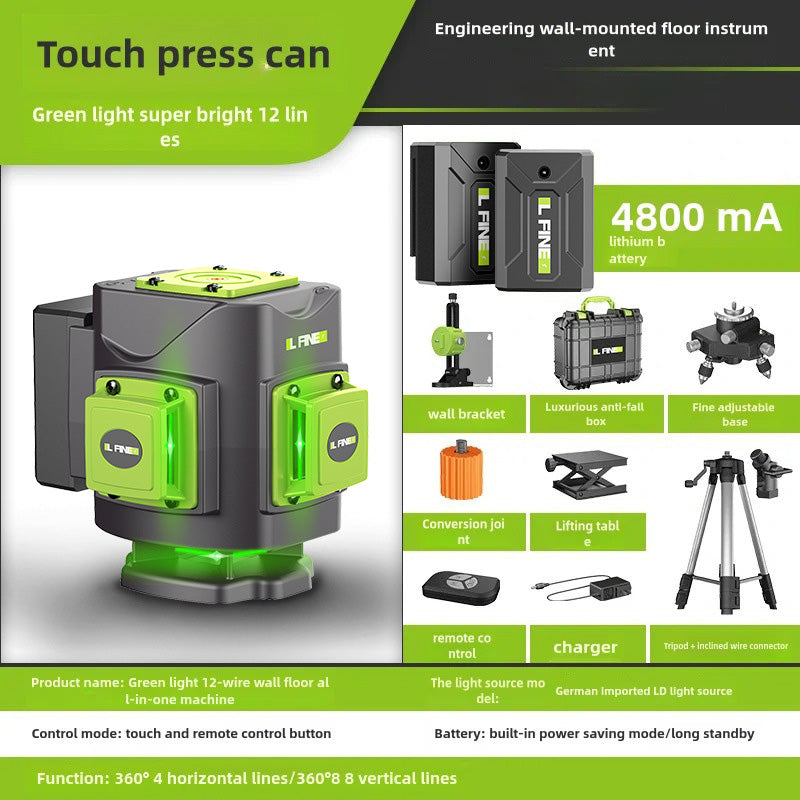 🔥 3D/4D Laser Level with 12/16 Lines | 360° Auto-Leveling⚡400% Brighter Beam🌟【Woodworking Pro Kit】Super Powerful Horizontal/Vertical Cross Laser for Tile & Framing