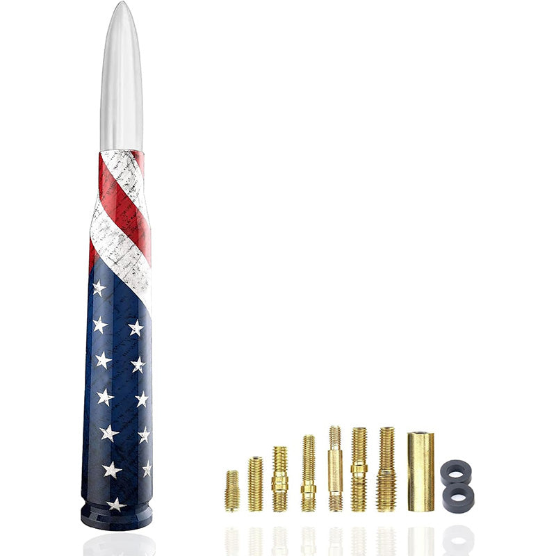 🚨 Bullet Antenna for Dodge Ram & Ford F-Series | Anti-Theft Lock⚡【Truck Pro】🇺🇸Flag Design Radio Antenna F150/F250/F350/Raptor/Bronco (1990-Current) - 360° Signal Booster
