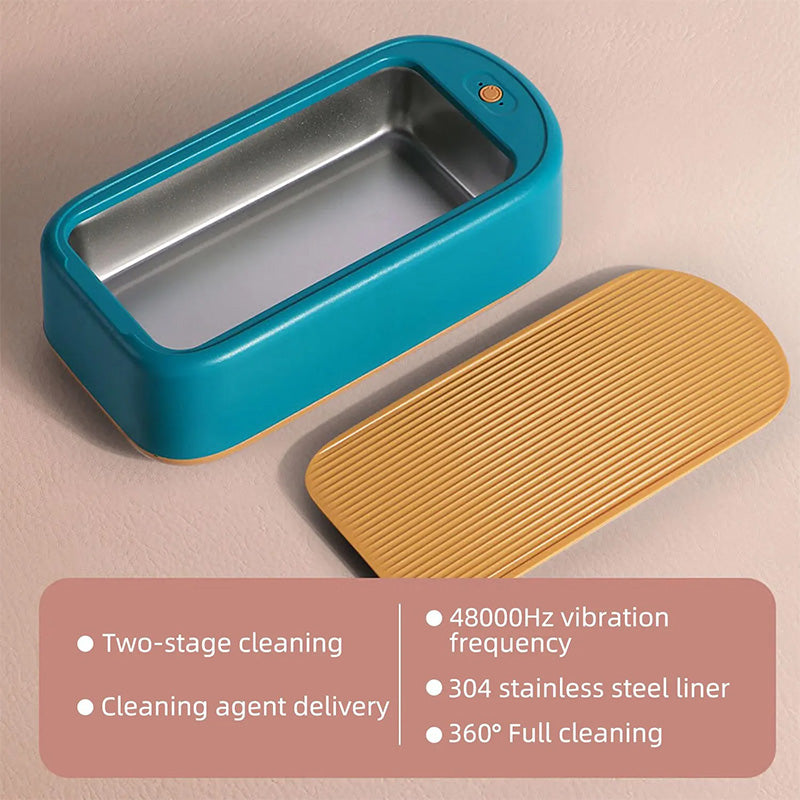✨ Ultrasonic Glasses Cleaner Pro with 30s Deep Clean | 3-in-1 Jewelry Cleaner⚡Portable & Waterproof🌟【Dentist-Approved】Sonic Cleaning Machine for Eyeglasses, Earrings, Necklaces
