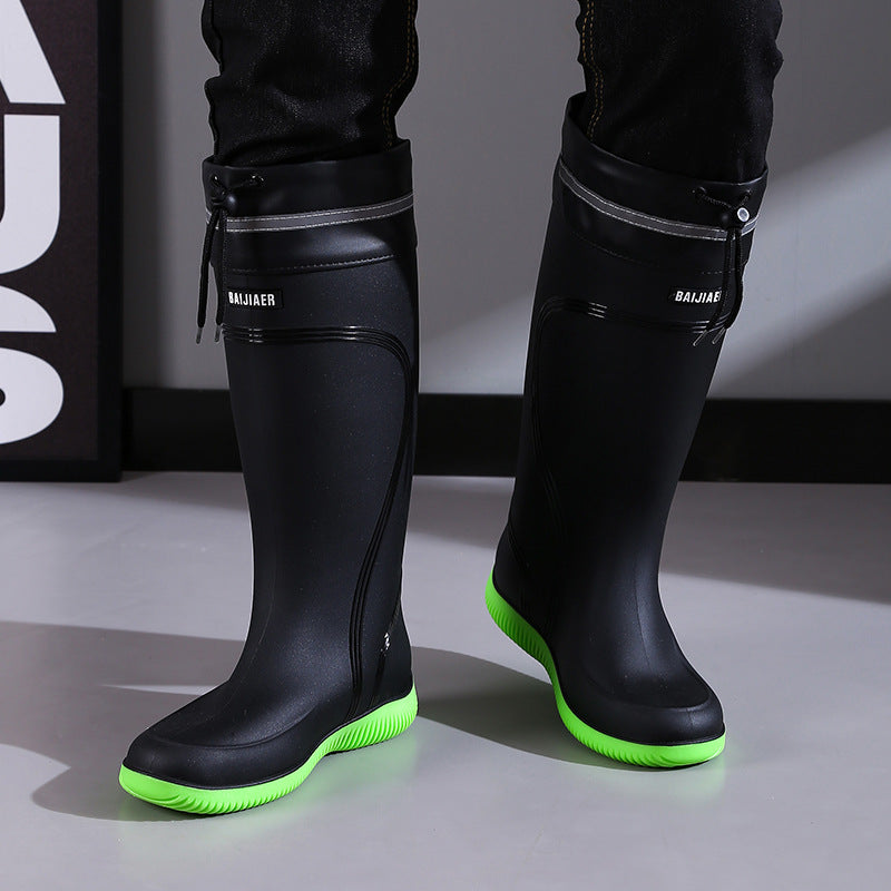 🔥 Men's Heavy-Duty Rain Boots Knee-High PVC Rubber⚡Waterproof Work Boots💪Lightweight for Gardening, Farm, Fishing【Outdoor Must-Have】