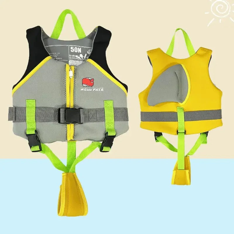 🦈 Shark Fin Kids Life Jacket | 50N Buoyant Swim Vest for Boys & Girls🌟Cute Water Safety Gear【Large Size】Pool Beach Surf Must-Have