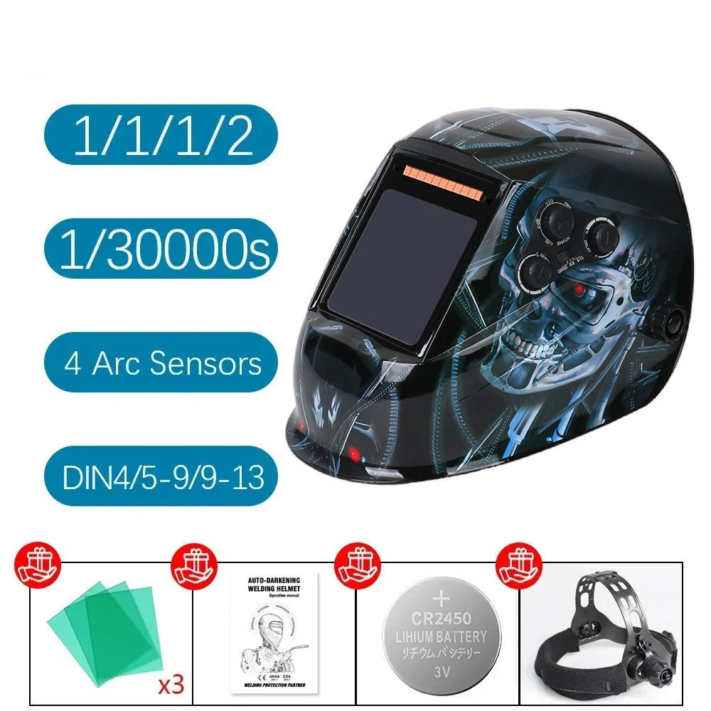🔥 Auto Darkening Welding Helmet with 100x97mm XL View | 0.04s Reaction⚡4 Sensor True Color🌟【Pro Welder Edition】DIN4-13 Optical for Metal/Car Repair - 360° Comfort Headgear