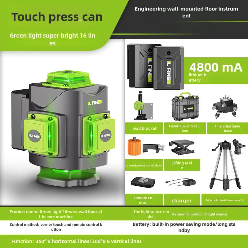 🔥 3D/4D Laser Level with 12/16 Lines | 360° Auto-Leveling⚡400% Brighter Beam🌟【Woodworking Pro Kit】Super Powerful Horizontal/Vertical Cross Laser for Tile & Framing