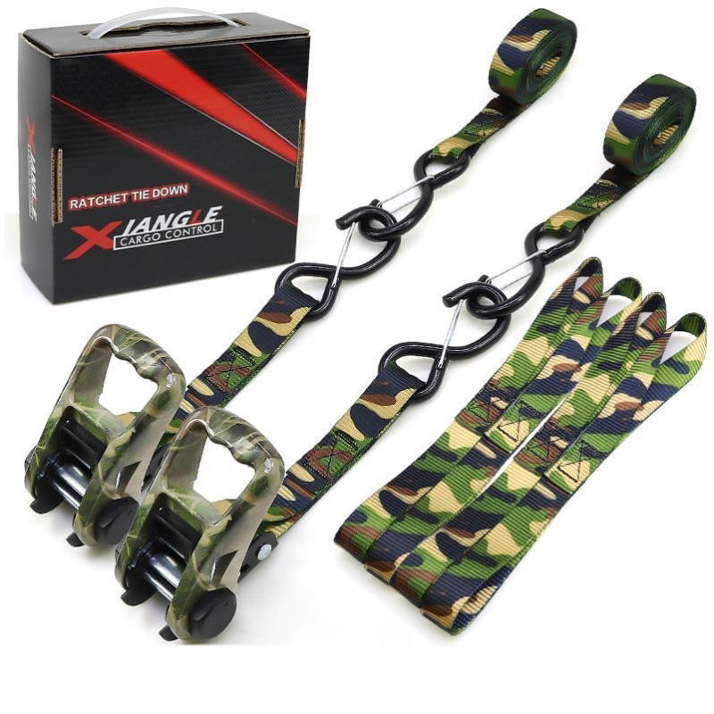🔥 1"x10' Ratchet Straps 400LB/1200LB | 2-Pack⚡【Truck & Camp Pro】Auto-Lock Tie Downs for Motorcycles/Cargo/Lumber - 2秒锁死⚡No-Slip Teeth Design