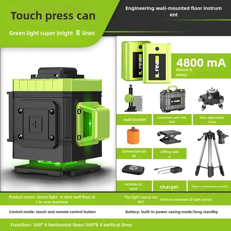 🌟 8/12/16 Line Laser Level with 360° Auto-Leveling | 4s Precision⚡Horizontal/Vertical Cross【Home & Construction Essential】LFINE Nivel Laser Tool for Wall Tiling & Framing