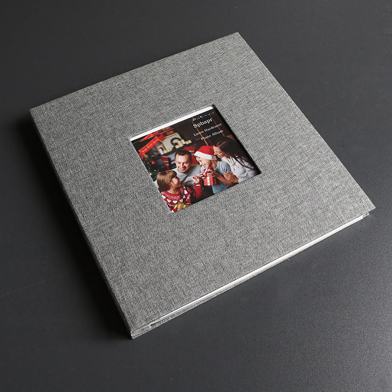 📸🔥 Linen Self-Adhesive Scrapbook 16"/18" | 40 Pages Photocard Album⚡20 Sheets No-Stick Design🌟【Wedding/Handmade Pro】Color-Customizable Cover with Acid-Free Pages