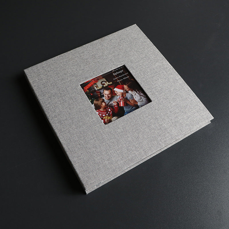 📸🔥 Linen Self-Adhesive Scrapbook 16"/18" | 40 Pages Photocard Album⚡20 Sheets No-Stick Design🌟【Wedding/Handmade Pro】Color-Customizable Cover with Acid-Free Pages