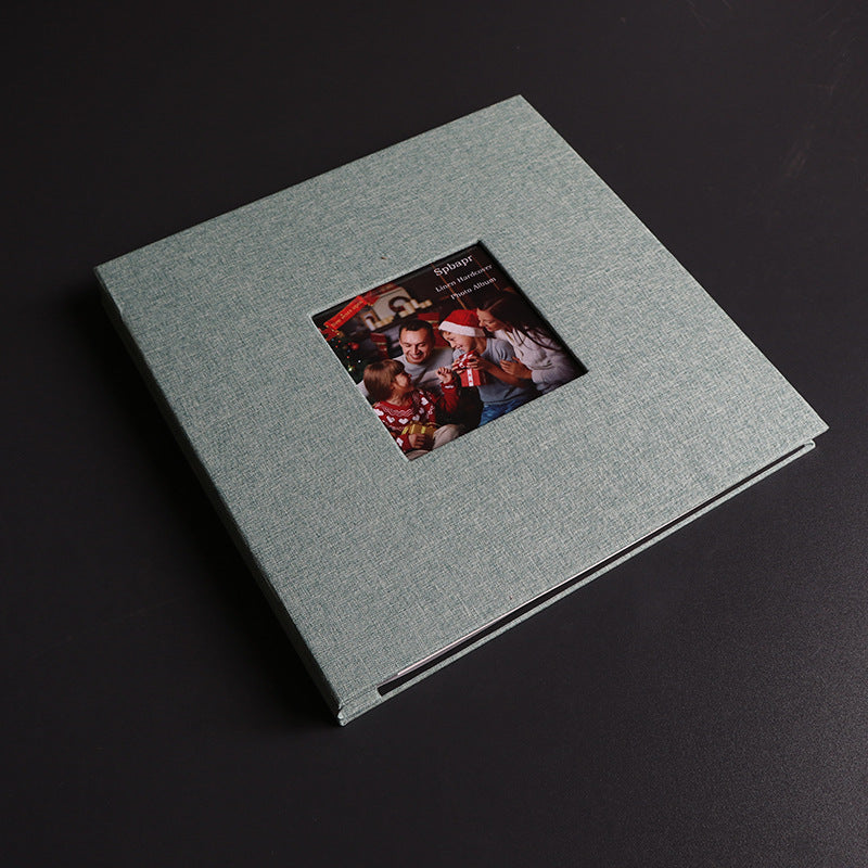📸🔥 Linen Self-Adhesive Scrapbook 16"/18" | 40 Pages Photocard Album⚡20 Sheets No-Stick Design🌟【Wedding/Handmade Pro】Color-Customizable Cover with Acid-Free Pages