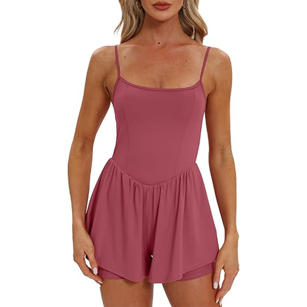 🌴Summer Breeze Essential! Double-Lined Short Romper✨ Adjustable Spaghetti Strap💃 No-Slip Sleeveless Jumpsuit | TikTok’s Hotlist
