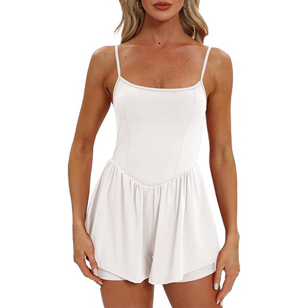 🌴Summer Breeze Essential! Double-Lined Short Romper✨ Adjustable Spaghetti Strap💃 No-Slip Sleeveless Jumpsuit | TikTok’s Hotlist