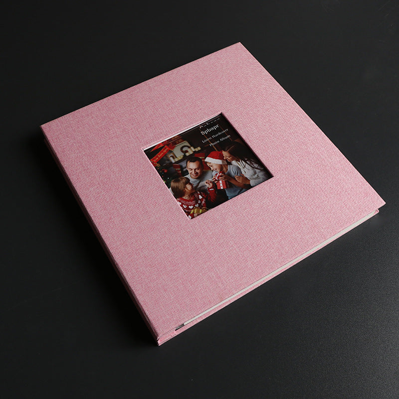 📸🔥 Linen Self-Adhesive Scrapbook 16"/18" | 40 Pages Photocard Album⚡20 Sheets No-Stick Design🌟【Wedding/Handmade Pro】Color-Customizable Cover with Acid-Free Pages