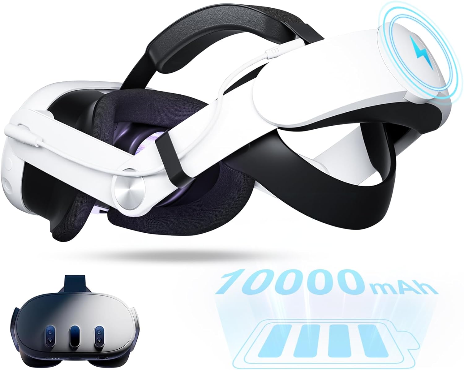 🔥Meta Quest 3 Battery Strap 2025 - 10000mAh Official Fit Elite Strap Upgrade | 2X Playtime & Zero Neck Pain! TikTok's #1 VR Accessory of 2025⚡