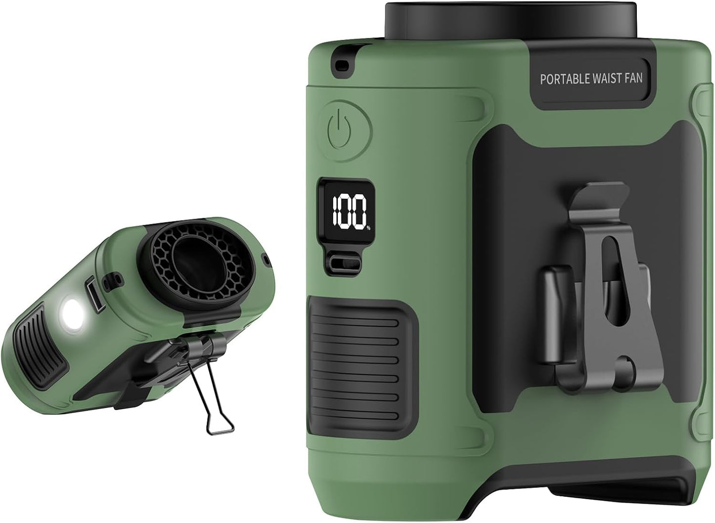 10000mAh Waist Cooler Fan ✨ 40H Ice Mode + 5 Speeds 💦 Hands-Free Belt Clip for Hiking/Camping 🌟 Built-in Flashlight & USB Charger 🔥 #OutdoorHack #TikTokMadeMeBuyIt