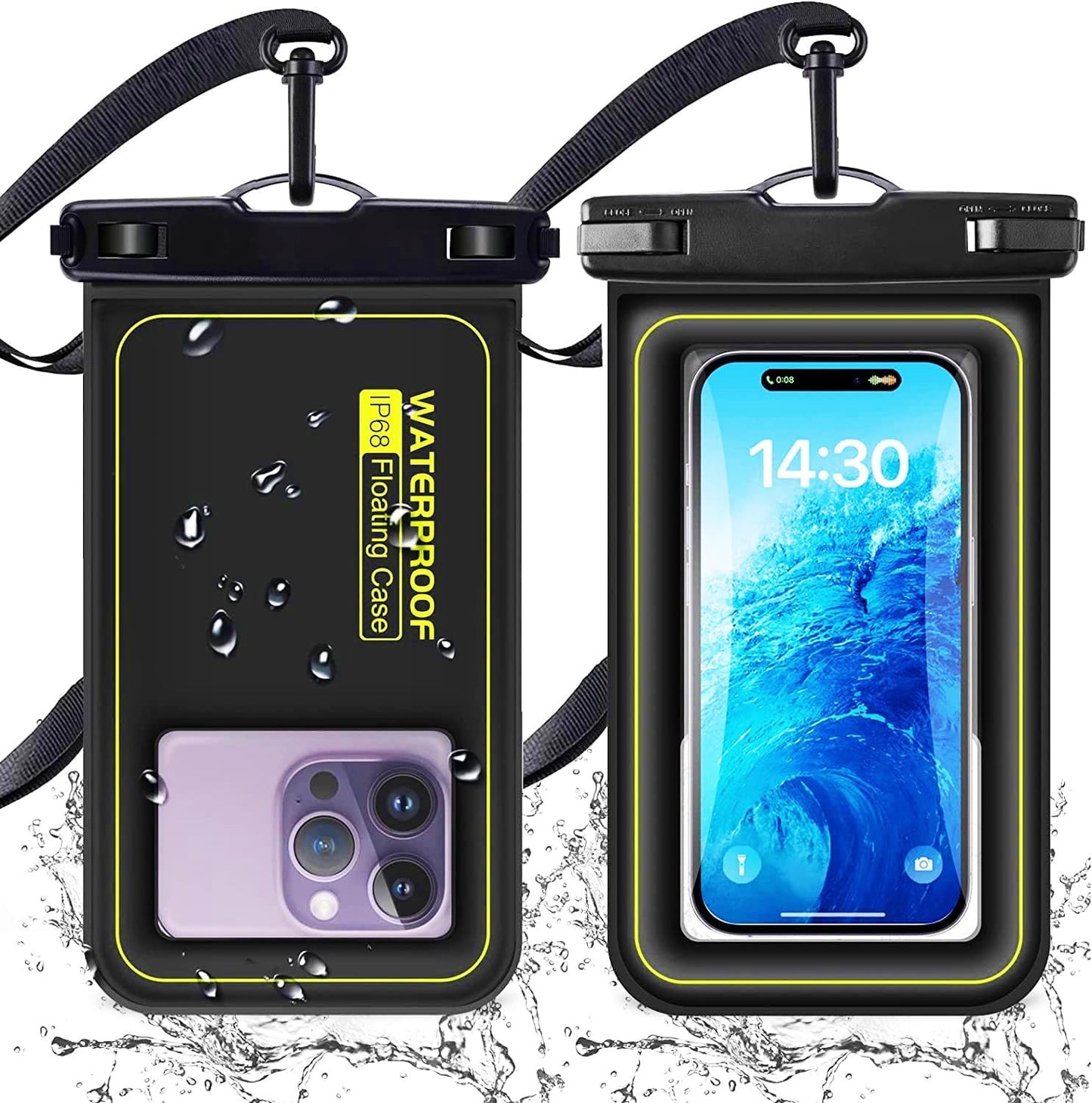 2-Pack Floating Phone Pouch ✨ IP68 Waterproof & Sandproof 💦 Beach Pool Cruise Must-Have! 🔥 Universal Fit + Detachable Lanyard 🌟 #BeachEssentials #TravelHack