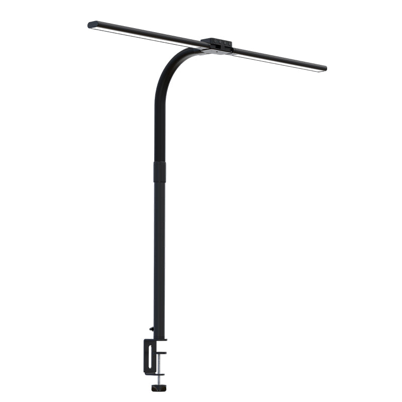 💡🔥 Dual Head LED Desk Lamp with USB Charger | 24W Ultra Bright⚡Remote Control🌟【Pro Study/Gaming Mode】Clamp & Gooseneck Adjustable - 10-Level Dimmable Office Lighting (Black)