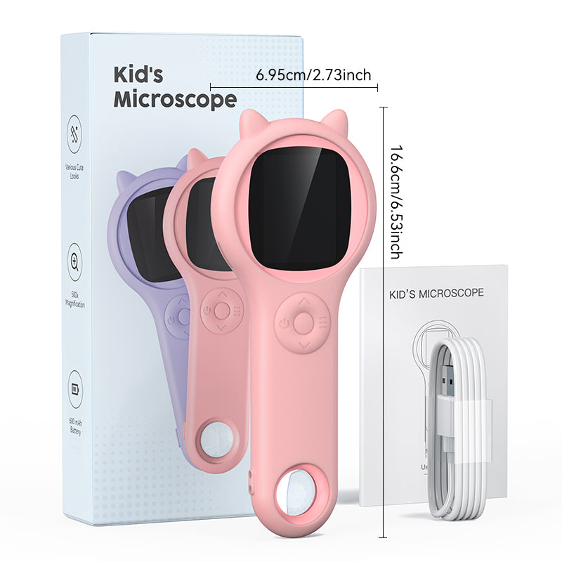 500X Zoom Kids Microscope ✨ 2" LCD Screen & 8 LED Lights 💡 Explore Hidden Worlds! 🔬 USB to PC + 32GB SD Card 🌟 #STEMgifts #TikTokMadeMeBuyIt