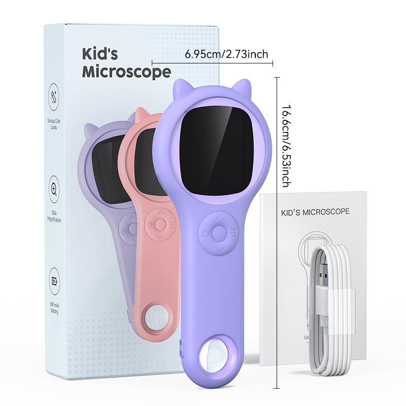 500X Zoom Kids Microscope ✨ 2" LCD Screen & 8 LED Lights 💡 Explore Hidden Worlds! 🔬 USB to PC + 32GB SD Card 🌟 #STEMgifts #TikTokMadeMeBuyIt