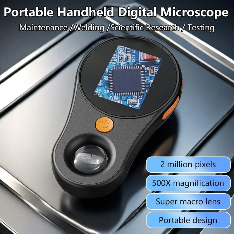 🔬 500X Kids Science Microscope with 2" HD Screen | 8 LED Lights⚡【Elementary Science Lab】STEM Explorer for Classroom Experiments - USB to PC & Coin/Plant Observation & Electronics Repair