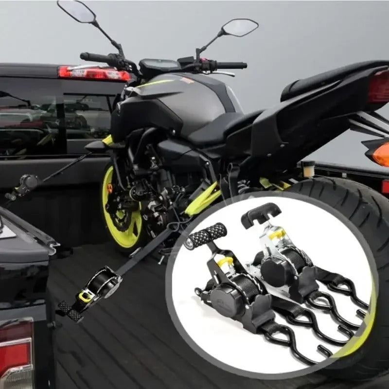🔥 2pcs Retractable Ratchet Straps Auto-Lock | 2秒收缩⚡【Motorcycle & Luggage Pro】Heavy-Duty Elastic Belts for Bikes/Camping Gear/Cargo - 300LB Capacity (No-Tangle Design)