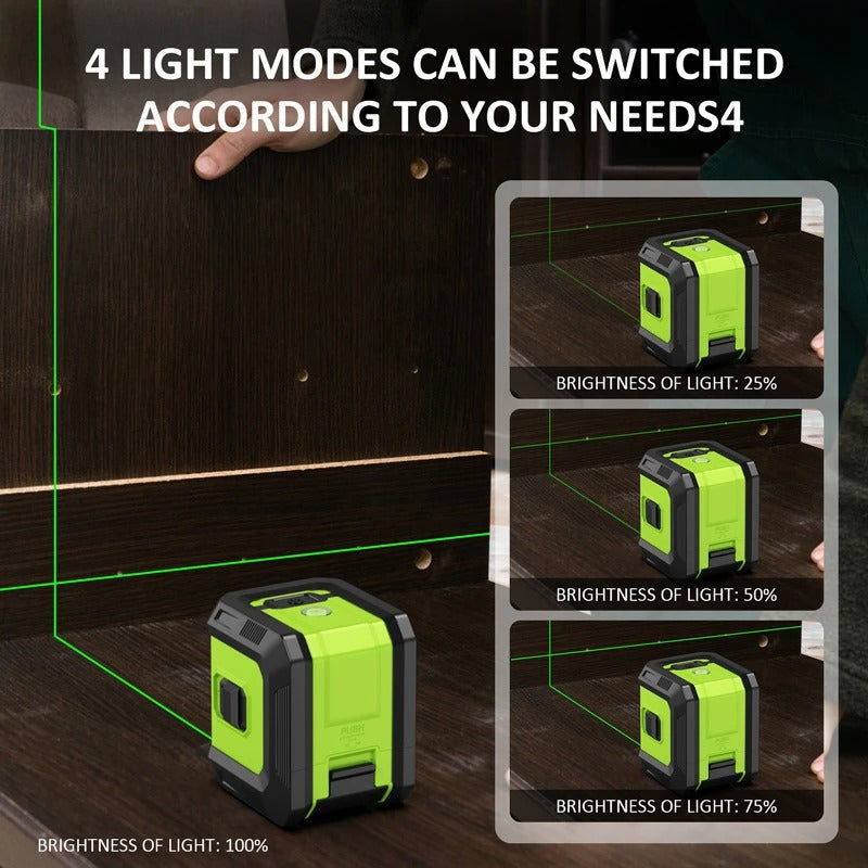 🌠 Professional Laser Level with Green Beam | 2-Line Cross + Self-Leveling⚡High Precision 360° Alignment【Home Renovation Essential】Horizontal/Vertical Wall Leveling Tool