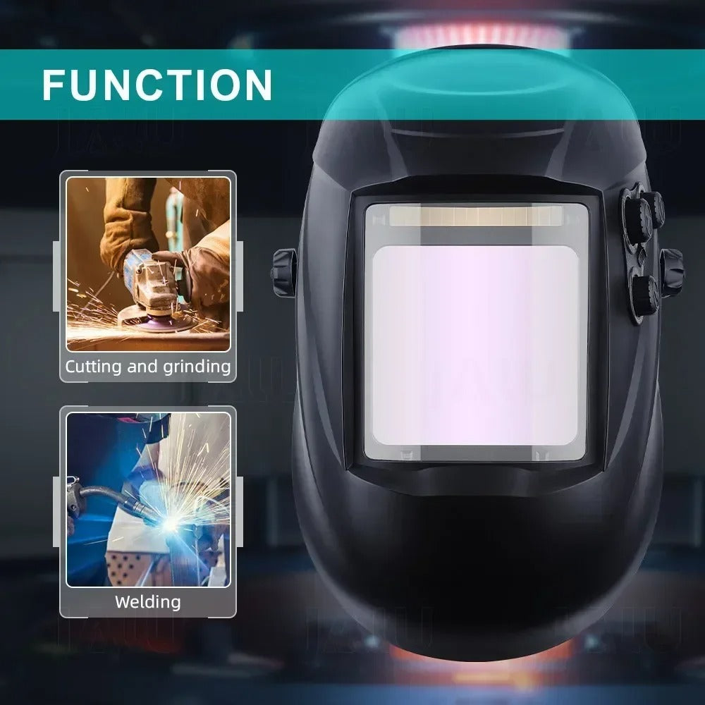 🔥 Auto Darkening Welding Helmet with 100x97mm XL View | 0.04s Reaction⚡4 Sensor True Color🌟【Pro Welder Edition】DIN4-13 Optical for Metal/Car Repair - 360° Comfort Headgear