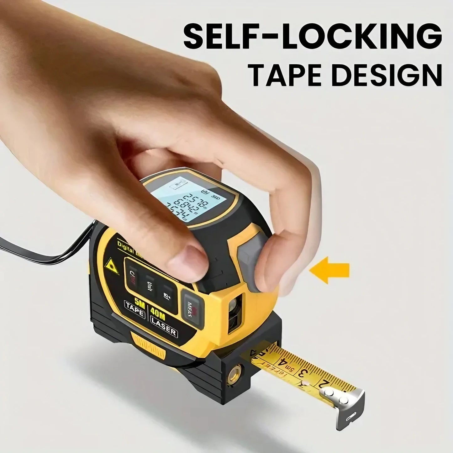 🔥 3-in-1 Laser Tape Measure 40/60M | 0.1mm Precision⚡Infrared Distance Meter🌟【DIY & Construction Pro】Smart Energy-Saving Ruler for Indoor/Outdoor