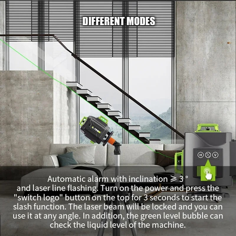 🔥 3D/4D Laser Level with 12/16 Lines | 360° Auto-Leveling⚡400% Brighter Beam🌟【Woodworking Pro Kit】Super Powerful Horizontal/Vertical Cross Laser for Tile & Framing