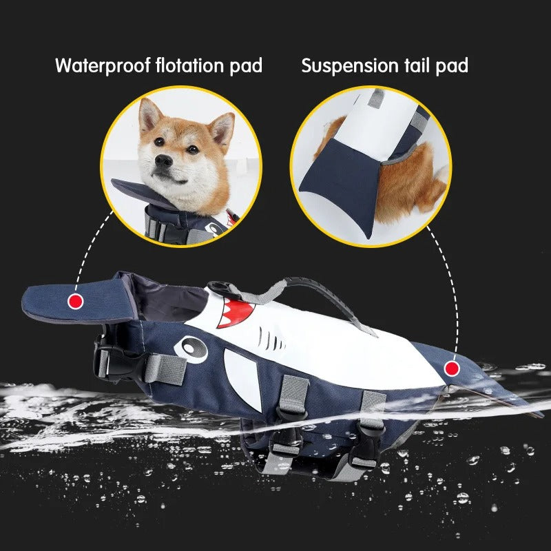 🔥 Shark Attack Dog Life Vest! Summer Swim Safety⚡Adjustable Safety Lock🐾S/M/L Size【TikTok's #1 Dog Swim Gear】
