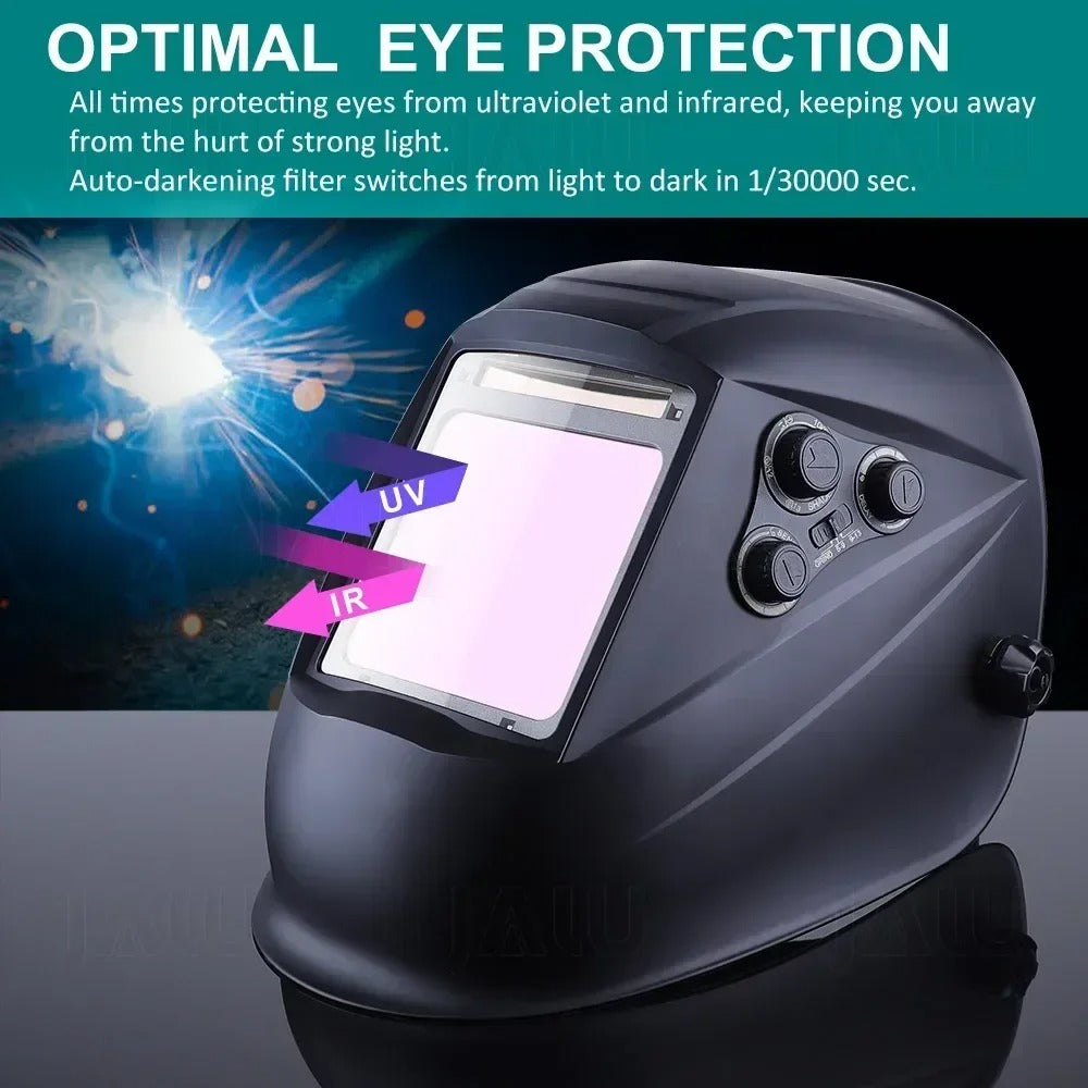 🔥 Auto Darkening Welding Helmet with 100x97mm XL View | 0.04s Reaction⚡4 Sensor True Color🌟【Pro Welder Edition】DIN4-13 Optical for Metal/Car Repair - 360° Comfort Headgear