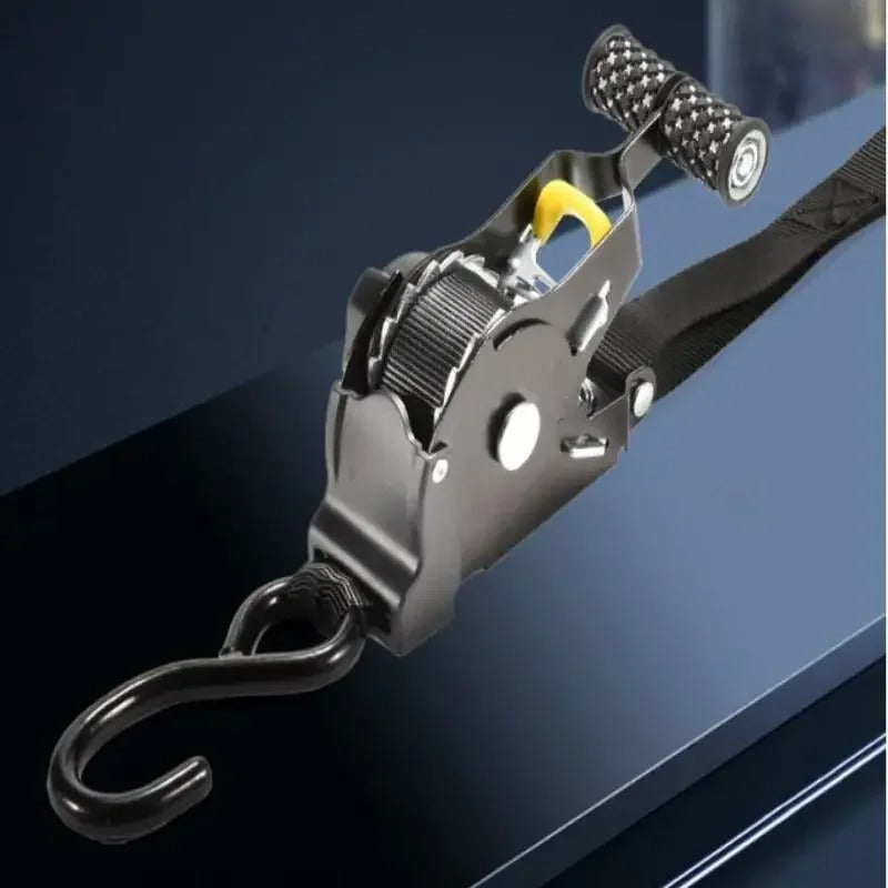 🔥 2pcs Retractable Ratchet Straps Auto-Lock | 2秒收缩⚡【Motorcycle & Luggage Pro】Heavy-Duty Elastic Belts for Bikes/Camping Gear/Cargo - 300LB Capacity (No-Tangle Design)