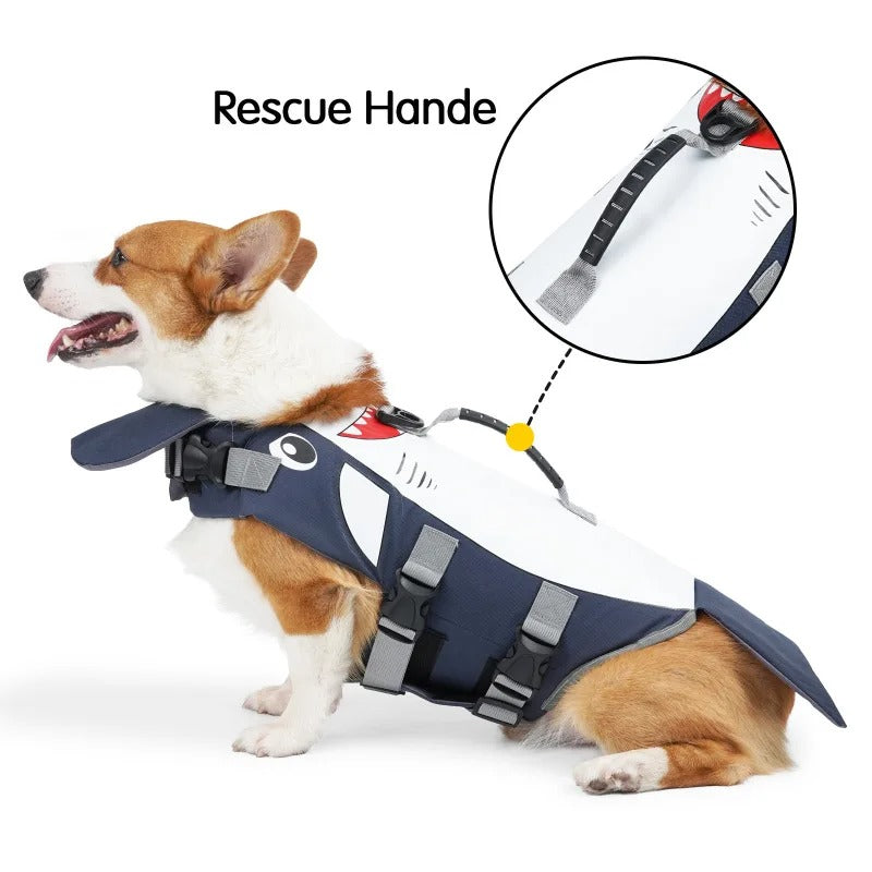 🔥 Shark Attack Dog Life Vest! Summer Swim Safety⚡Adjustable Safety Lock🐾S/M/L Size【TikTok's #1 Dog Swim Gear】