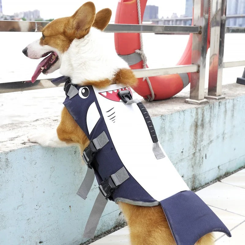 🔥 Shark Attack Dog Life Vest! Summer Swim Safety⚡Adjustable Safety Lock🐾S/M/L Size【TikTok's #1 Dog Swim Gear】