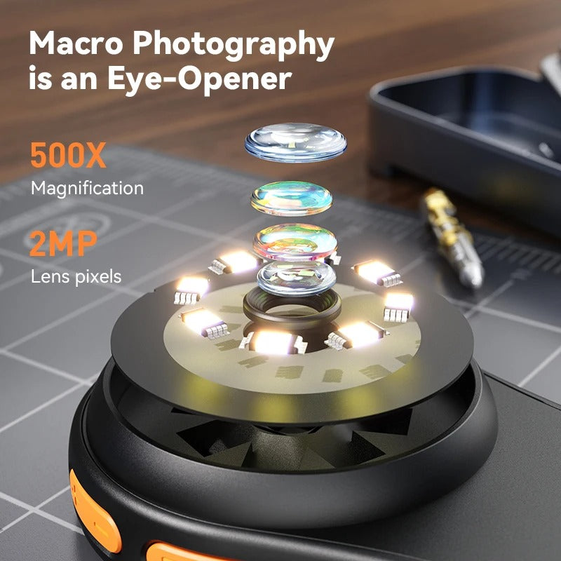 🔬 500X Kids Science Microscope with 2" HD Screen | 8 LED Lights⚡【Elementary Science Lab】STEM Explorer for Classroom Experiments - USB to PC & Coin/Plant Observation & Electronics Repair