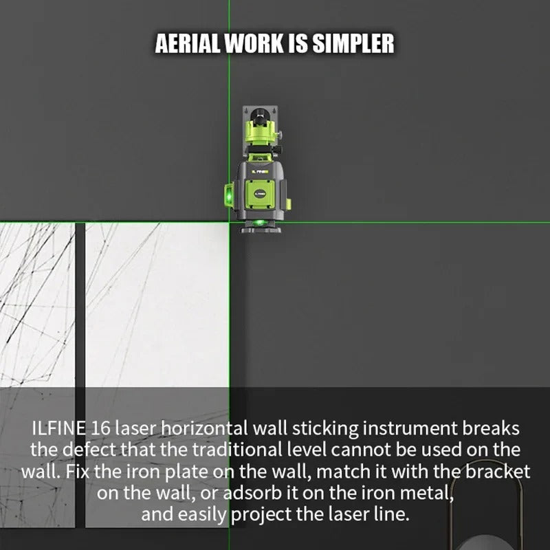 🔥 3D/4D Laser Level with 12/16 Lines | 360° Auto-Leveling⚡400% Brighter Beam🌟【Woodworking Pro Kit】Super Powerful Horizontal/Vertical Cross Laser for Tile & Framing