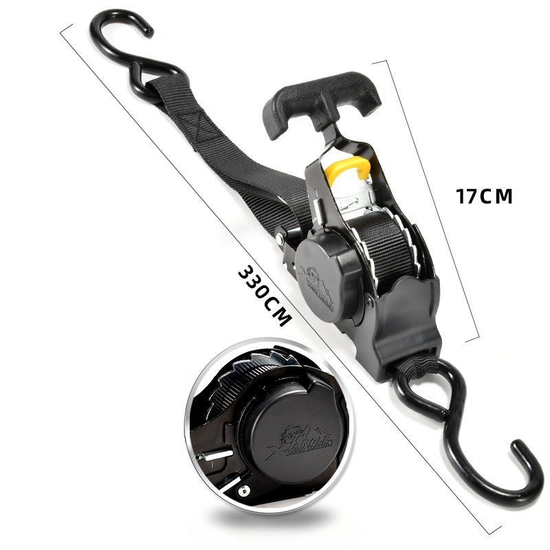 🔥 2pcs Retractable Ratchet Straps Auto-Lock | 2秒收缩⚡【Motorcycle & Luggage Pro】Heavy-Duty Elastic Belts for Bikes/Camping Gear/Cargo - 300LB Capacity (No-Tangle Design)